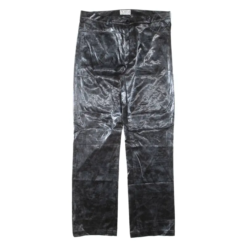 MODELSA Womens Trousers Black Regular Straight W34 L31
