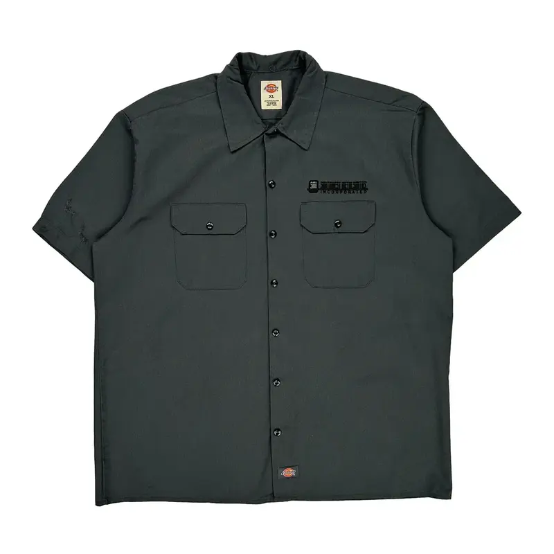 Dickies Short Sleeve Shirt - XL Grey Polyester Blend
