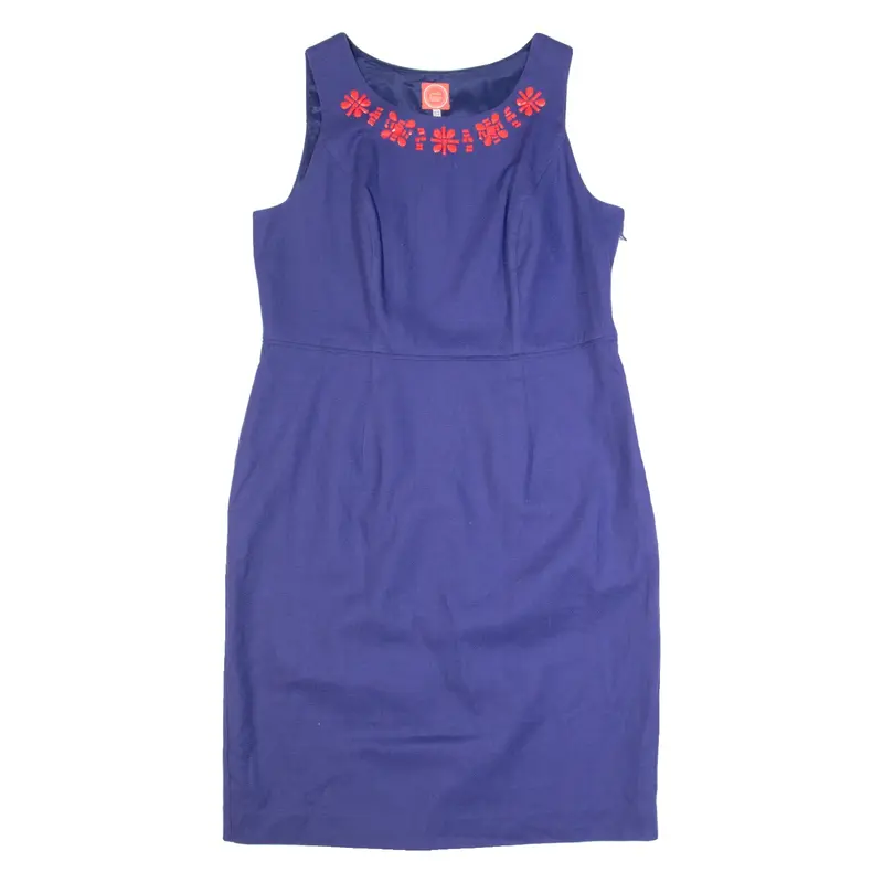 JOULES Womens Pencil Dress Blue Sleeveless Knee Length UK 14