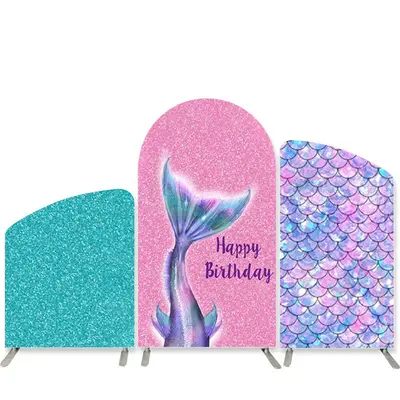 Aperturee Glitter Mermaid Happy Birthday Arch Backdrop Kit | Chiara Arch Backdrop Diy | Chiara Wall Backdrop Diy | Diy Chiara...
