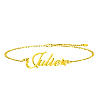 10K Gold Personalized Classic Name Charm Bracelet