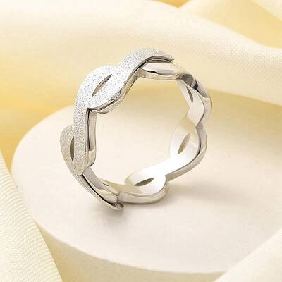 Textured Infinity 304 Stainless Steel Finger Ring for Women
