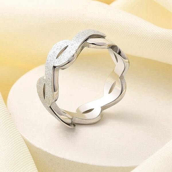 Textured Infinity 304 Stainless Steel Finger Ring for Women