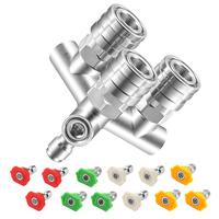 dealsforyoudays Triple Pressure Washer Tips 3-in-1 Nozzle, 12 Pressure Washer Spray Nozzles 0 Degree Red & 40 Degree White, 1...