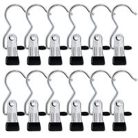 16 Counts Anti-Rust Clip Clothespins, Space-Saving Magic Hat & Pants Storage Rack with Laundry Hooks , Ultimate Lightweight H...