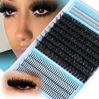 Individual False Eyelashes for Diy Eyelash Extensions, 1 Set Mixed Length Natural Look Eyelash Extensions, Self Grafting Curl...