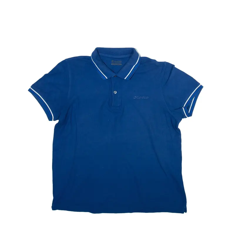 LOTTO Polo Shirt Blue Short Sleeve Mens M