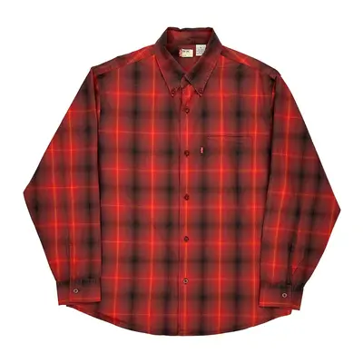 Levis Checked Flannel Shirt - Large Red Cotton