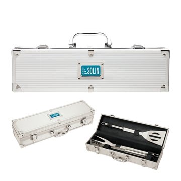 6 Promotional Front Tryon 3-Piece Mini Executive BBQ Set - Steel ...