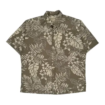 Cooke Street Hawaiian Shirt - Large Brown Cotton