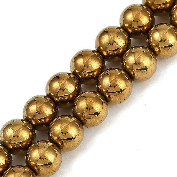 Electroplated Synthetic Magnetic Hematite Beads Strands