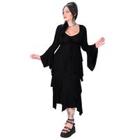 Gemma Black Dress Soft Stretch Bell Sleeve