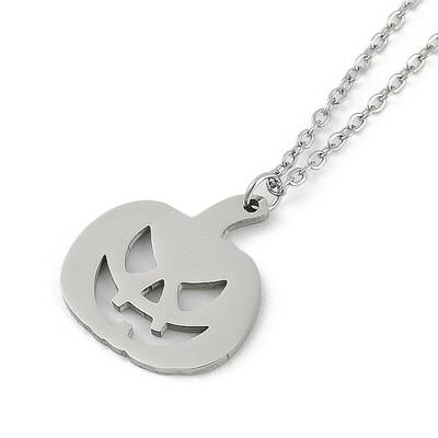 Halloween Series 202 Stainless Steel Cable Chain Pumpkin Pendant Necklaces