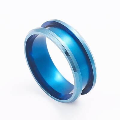 201 Stainless Steel Grooved Finger Ring Settings