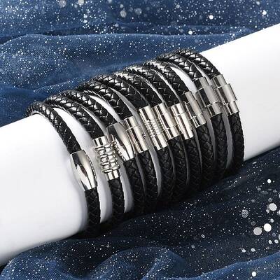 Mixed Braided Leather Cord Bracelets