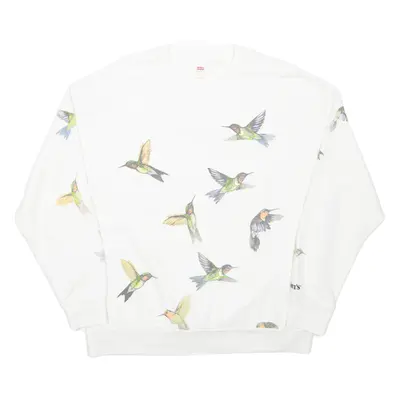 LEVI'S Birds Womens Sweatshirt White L