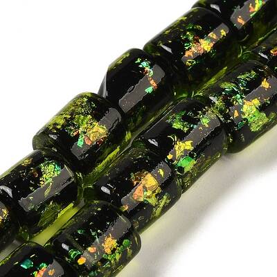Handmade Dichroic Foil Glass Beads Strands