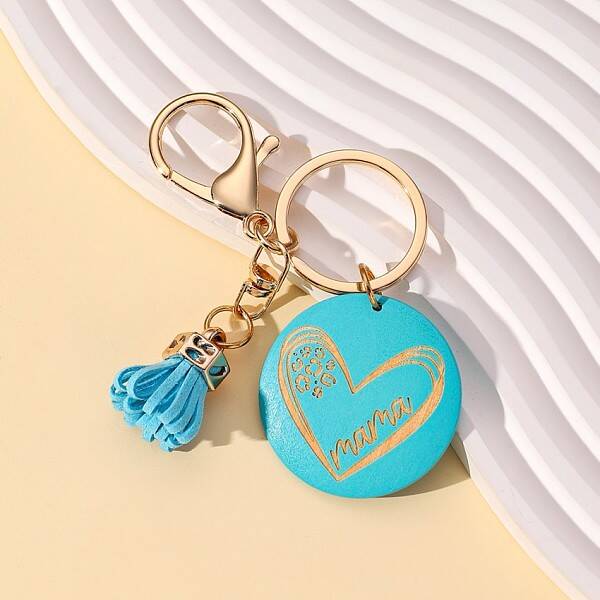 Wood Tassel Pendant Keychain