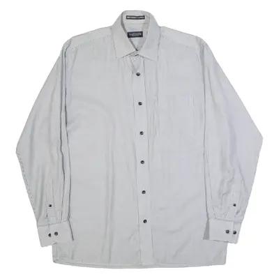 VAN HEUSEN Mens Shirt Black Striped Long Sleeve L