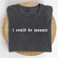 I Could Be Meaner Comfort Colors Shirt, Vintage Funny Humor T-shirt, Sarcastic Graphic Tee, Funny Women Outfits, Sarcasm Clot...