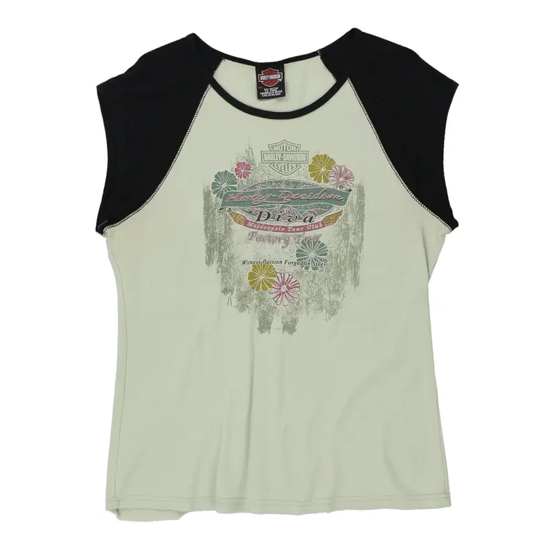 Harley Davidson Graphic T-Shirt - 2XL Green Cotton