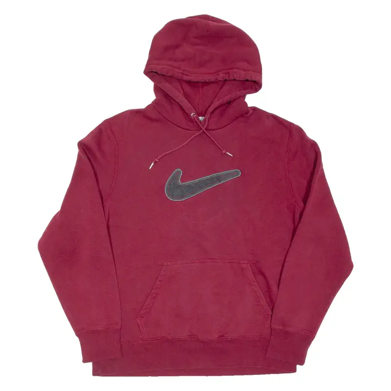 NIKE Womens Maroon Hoodie Pullover L