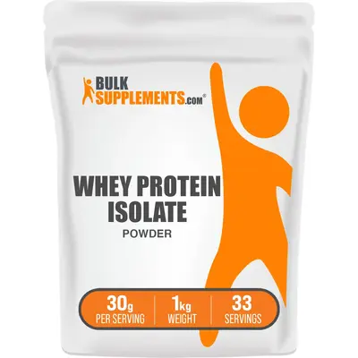 BulkSupplements - Whey Protein Isolate Powder - Muscle Growth and Recovery - 100g-1kg - 30g per Serving