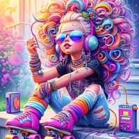 Colorful Girl Velvet (40*40cm)AB Diamond Painting Kit – DIY Art Set for Adults & Beginners, Unframed Diamond Art Decorati...