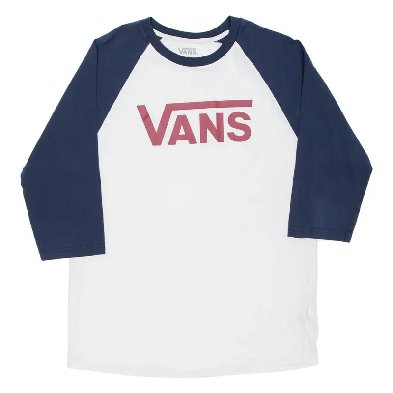 VANS Slim Fit Mens T-Shirt Blue 3/4 Sleeve M