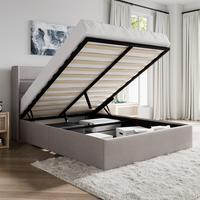 SHA CERLIN Lift Up Storage Bed/Modern Wingback Headboard/Upholstered Platform Bed Frame/Hydraulic Storage/No Box Spring Neede...