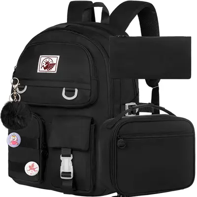 3PCS Backpacks for Girls, 16 inch Elementary School Laptop Bag College Bookbag, Anti Theft Daypack Set for Teens Students Wom...