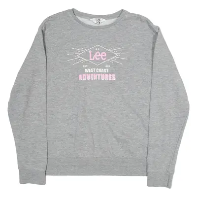 LEE Womens Sweatshirt Grey 80s L