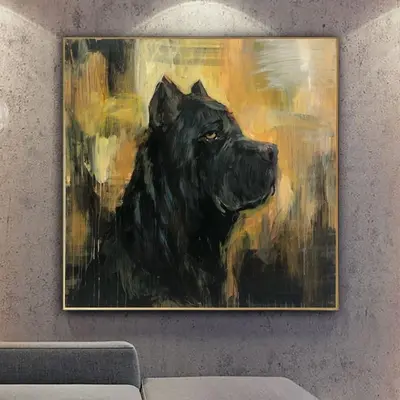 Abstract Cane Corso Paintings On Canvas Cane Corso Wall Art Dog Painting 50x50 Expressionist Art Pet Painting In Custom Size ...