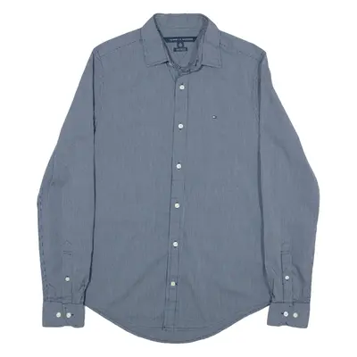 TOMMY HILFIGER Shirt Blue Gingham Long Sleeve Mens XS