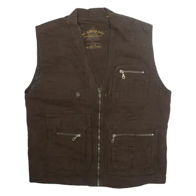 ST. JOHNS BAY Mens Gilet Brown L