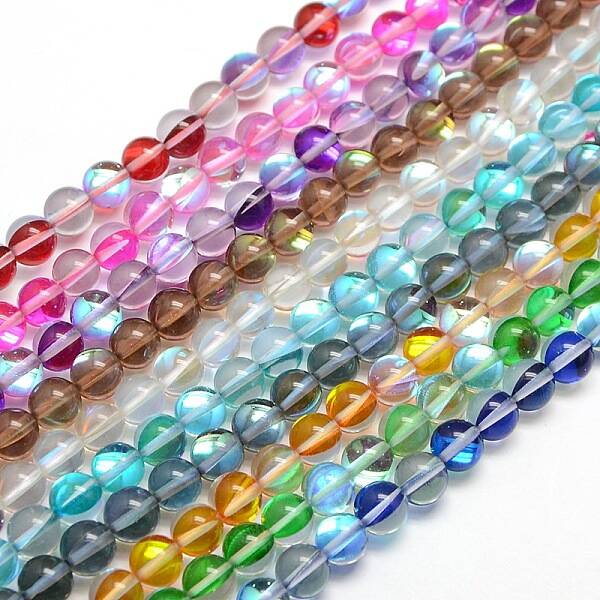 Synthetic Moonstone Beads Strands