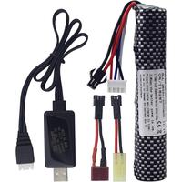 3S 11.1V 2000mAh Li-ion  with SM-2P Plug Connector Whith Adapter and USB  , Suitable for  Gel Water Droplet Blaster Air  Gel ...