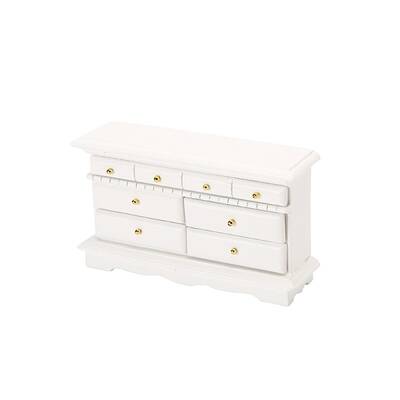 MDF Board Nightstand with Drawer Miniature Ornaments
