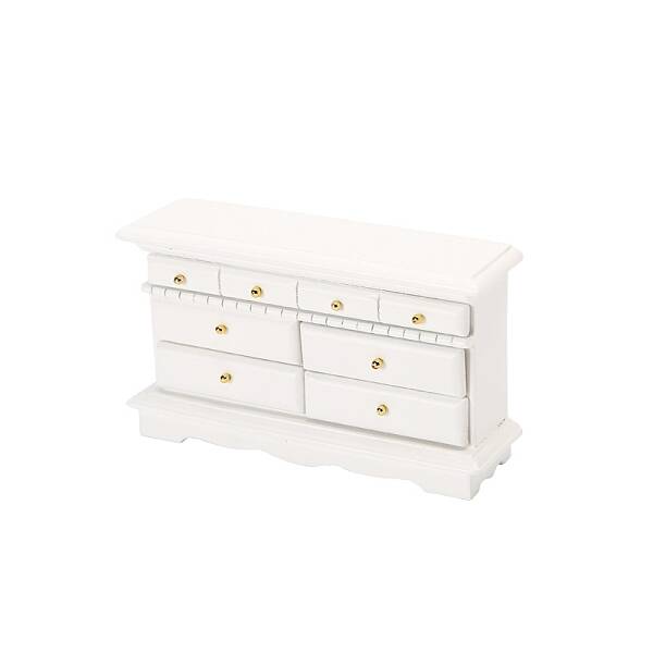 MDF Board Nightstand with Drawer Miniature Ornaments