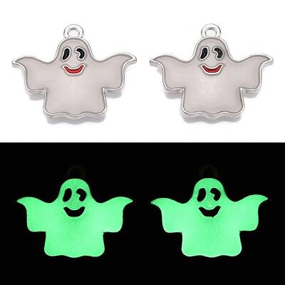 Halloween Theme Rack Plating Luminous Alloy Enamel Pendants