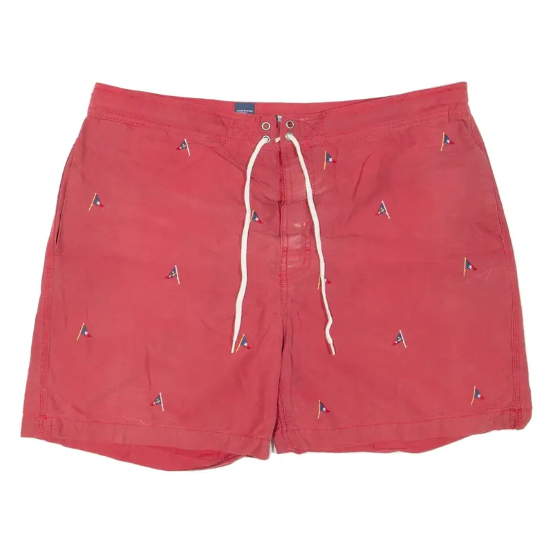 TOMMY HILFIGER Mesh Lined Mens Swimming Shorts Pink Crazy Pattern XL W19