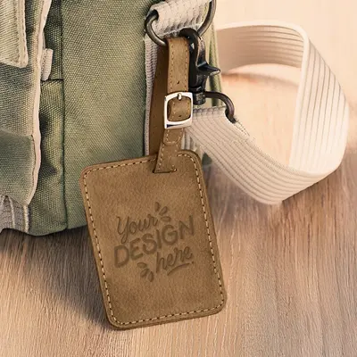 Luggage Tag - Cognac-Add Name or Initials