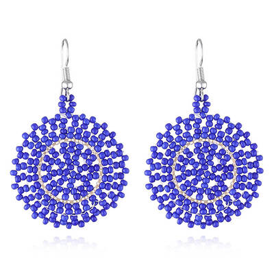 Glass Seed Braided Dangle Earrings for Women