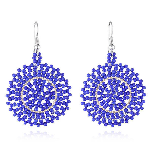 Glass Seed Braided Dangle Earrings for Women