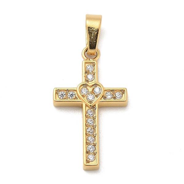 Ion Plating(IP) 304 Stainless Steel Micro Pave Cubic Zirconia Pendants