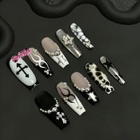 HOT - CUSTOMER PICKS SirenTips Handmade Press On Nail Art 10pcs Set Free Tools Luxury Nail Care Manicure Daily Durable
