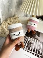 Cute Coffee Cup Design Plush Keychain, Cute Plush Charm for Bag Decoration, Bag Charm for Women & Girls, Bag Decoration, Aest...