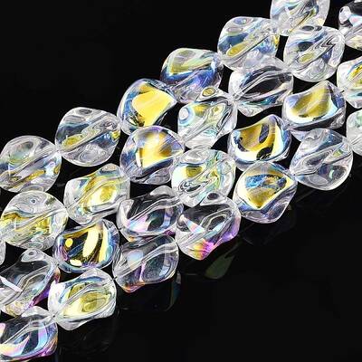 Electroplate Transparent Glass Beads Strands