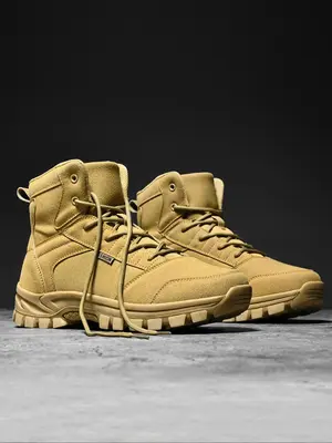 Men's Lightweight & High Top Non-slip Hiking Shoes, Fashionable Waterproof & Slip-resistant Outdoor Footwear, Casual Sporty ...