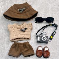 17cm Labubu Clothes Set Doll, Sweateroverallshat set Outfit Set for Labubu 17cmAccessories(Clothes Only)
